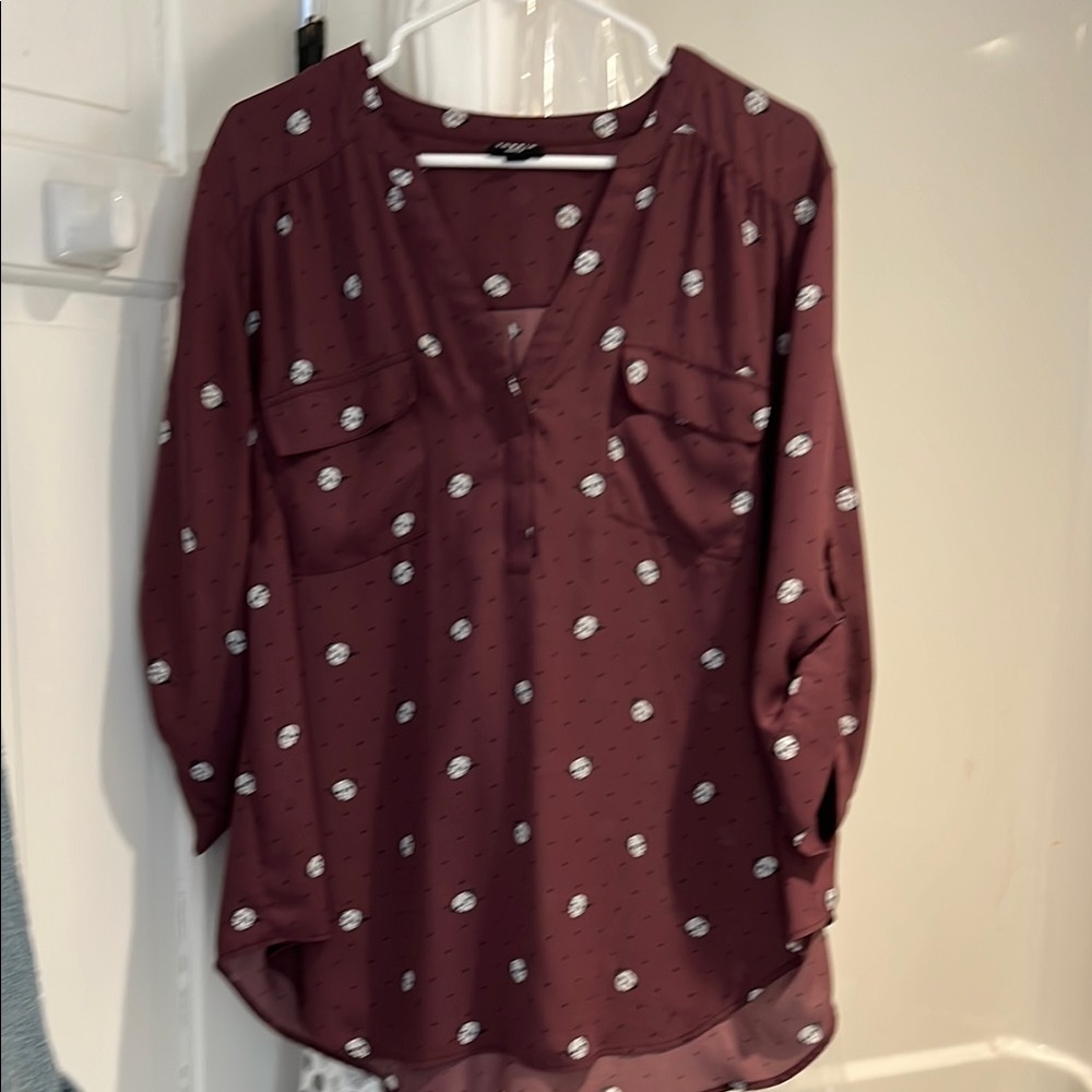 Torrid Purple Blouse with Dogs